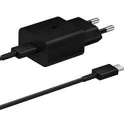 Сетевое ЗУ 1Type-C Samsung EP-T1510XBEGRU, черный,  кабель Type-C <--> Type-C, 15W
