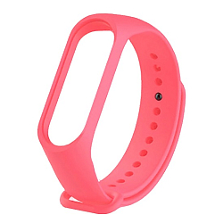 Силиконовый ремешок WB13 для Xiaomi Mi Band 3/Mi Band 4 на кнопке (регулируемый) (pink)