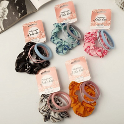 Резинка для волос "Эмилия" (набор 3 шт) орнамент, микс   7908707