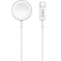 Беспроводное ЗУ PERO TC19 для Apple Watch, магнитное, белое