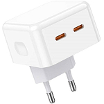 Сетевое ЗУ 2Type-C BOROFONE BA76A, Erudite, белый, 35Вт