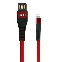 Кабель USB <--> microUSB  1.0м FAISON FX22 Skin плоский, чёрный, красный