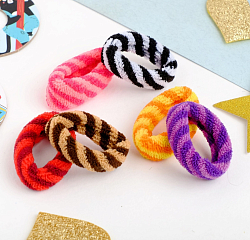 Резинка для волос "Махрушка" 5 см (набор 36 шт) полосы, микс   4729766