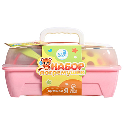 Набор погремушек с прорезывателями, 7 штук в наборе, в контейнере 9939268