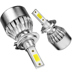 Лампа светодиодная С6 H7 12V 18W COB 6000K