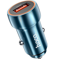 Авто ЗУ 1USB HOCO Z46, Blue shield, синий