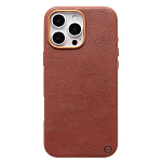 Задняя накладка Cellis SM031 SafeMag для iPhone 16 Pro Max Натуральная кожа (brown)