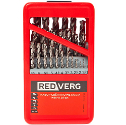 Набор сверл по металлу REDVERG 25 шт 1-13 мм(501052)