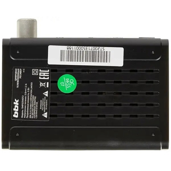 Ресивер DVB-T2 BBK SMP025HDT2 черный