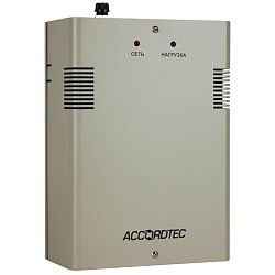 Источник бесперебойного питания AT-02335 AccordTec ББП-30 исп.1 Блок ИБП для ТСБ DC 12В 3А под АКБ 7 Ач, корпус металлический серый