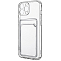 Силиконовый чехол Clear Card для iPhone 12 Pro Clear Card прозрачный с карманом для пластиковых карт