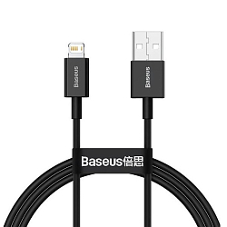 Кабель USB <--> Lightning  2.0м BASEUS Superior Series черный (CALYS-C01)