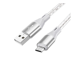 Кабель USB <--> microUSB  1.0м BOROFONE BX96 Ice Crystal, серый