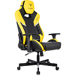 Кресло игровое БЮРОКРАТ Knight Thunder 5X черный/желтый эко.кожа крестов. металл