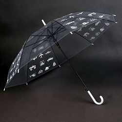 Зонт детский «Путешествуй» прозрачный 90см