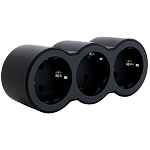 Тройник LEGRAND вертикальный серии "Стандарт" 3 х 2К+З, черный (694519)