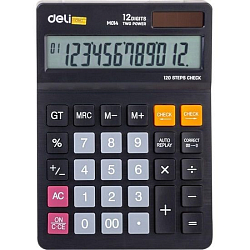 Калькулятор DELI EM01420 черный 12-разр.