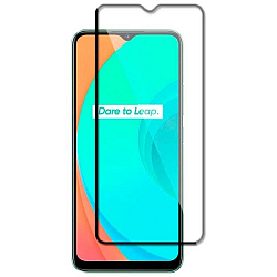 Противоударное стекло NONAME для REALME 11, SUPER-A+, чёрное, в техпаке
