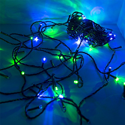 Гирлянда светодиодная FUNRAY рисовая RL-110M, 10м, 100 LED, мульти (4цв.), темно-зел. шнур 0,7м