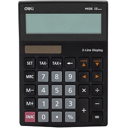 Калькулятор настольный Deli EM126 черный 12-разр.