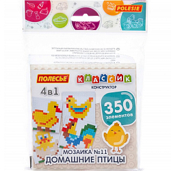 Конструктор ПОЛЕСЬЕ "Классик" "Мозаика №11 (домашние птицы)" 350 эл