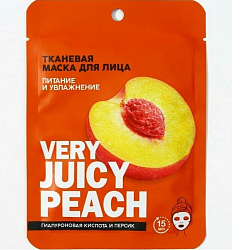 Маска для лица тканевая с гиалуроновой кислотой Very juicy peach, питание и увлажнение, PICO MICO
