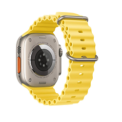 Силиконовый ремешок HOCO WA12 для APPLE Watch 42/44/45mm Yellow, Or. series marine double silicone