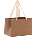 Пакет подарочный с широким дном 20×14×13.2 см, крафт