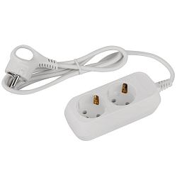 Сетевой удлинитель  1.5м ЭРА Greenline UDL-10-215-E, белый, 2 розетки, с/з ПВС 3x0.75мм2