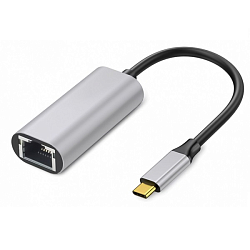 Сетевой адаптер JETACCESS JA-HV08 серебро, Type-C/RJ45
