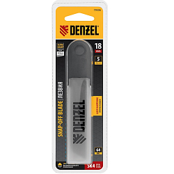 Лезвия, 18 мм, сталь SK4 - 0,5 мм, супер острые, 5 штук// Denzel