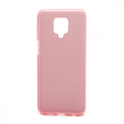 Силиконовый чехол FASHION для Xiaomi Redmi Note 9S/Note 9 Pro розовый с блестками