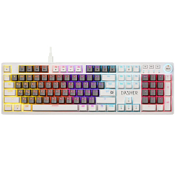 Клавиатура DEFENDER Dasher GK-472 RU,сер/бел,104кн,YH красн