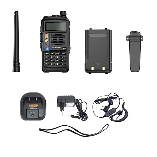 Рация BAOFENG BF-UVS9PLUS (5r8), 128 каналов, радиус действия 12км (евровилкая