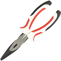 Длинногубцы прямые 180мм MATRIX Premium 17186, трехкомпонентные рукоятки