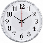 Часы настенные РУБИН "Серебряные ромбы", круг d=29см, корпус серебряный (2940-105)