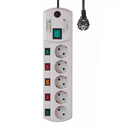 Сетевой фильтр  5.0м MOST ERG, 5 розеток, белый (коробка)