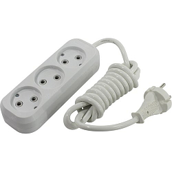 Сетевой удлинитель  2.0м SMARTBUY 3 розетки б/з ПВС 2х1,0 (SBE-10-3-02-N)