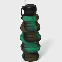 Бутылка для воды складная «Милитари», силикон, 500 мл, 7×21 см,  зелёный 9687218