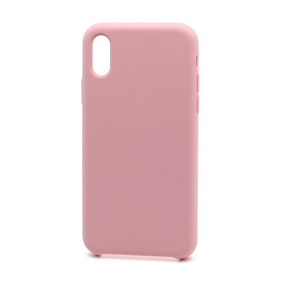 Задняя накладка Silicone CASE для iPhone X розовая (не оригинал)