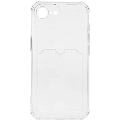 Задняя накладка ZIBELINO Silicone Card Holder для iPhone 16e (прозрачный)
