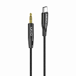 Кабель Jack 3.5 <--> Type-C  1.2м MIVO MX-A4 черный