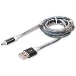 Кабель USB <--> microUSB  1.0м RITMIX RCC-412 коричневый, оплетка из экокожи