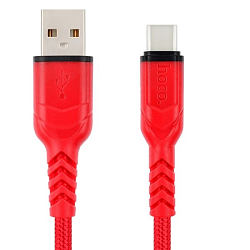 Кабель Type-C <--> Type-C  1.0м HOCO X59 Victory, красный