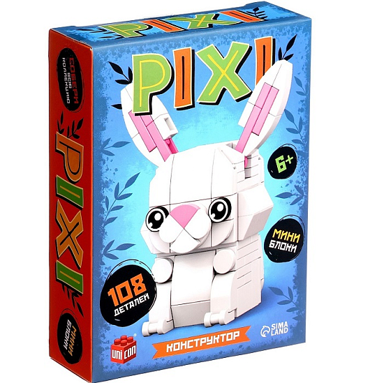 Конструктор «PIXI. Зайка», мини блоки, 108 деталей 10114282