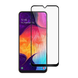 Противоударное стекло 20D NONAME для Samsung Galaxy A20/A30/A50 черное, полный клей