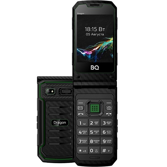 Телефон BQ 2822 Dragon Black+Green