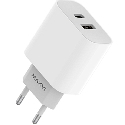 Сетевое ЗУ 1USB/1Type-C 6A MAXVI CHL-602PD, белое, 30W