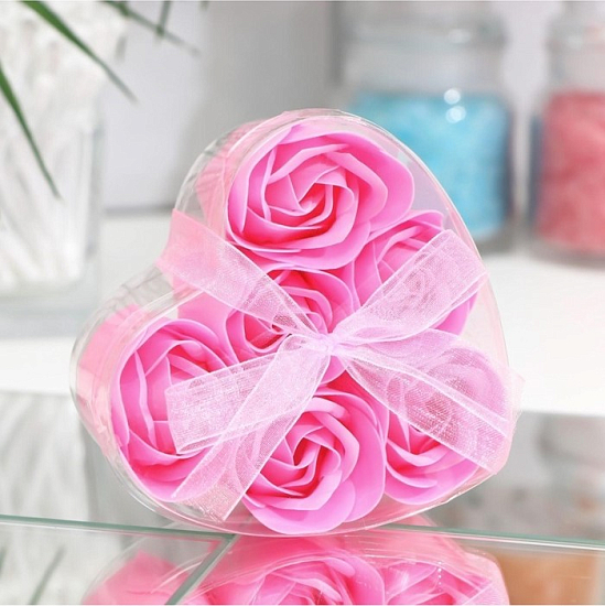 Мыльные розочки, розовые, набор 6 шт. 6962266