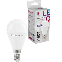 Лампа светодиодная DEFENDER P45 12W/865/E14 шар, холодный дневной